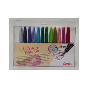Pentel Brush Sign Pen 12er Set Pastell Farben