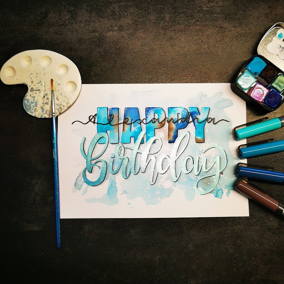 watercolor handlettering